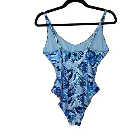 NWT Andie The Baia Floral Underwire One Piece  Swimsuit Removable Cups M Blue - Picture 14 of 15